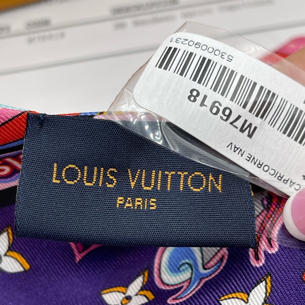 Louis Vuitton Capricorn ♑️ Astro BB Bandeau Neckerchief Twilly Scarf Wrap Rare - Picture 8 of 16